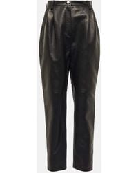 Magda Butrym - High-rise Tapered Leather Pants - Lyst