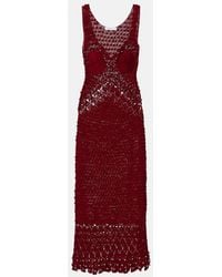 Rabanne - Embellished Crochet Cotton Midi Dress - Lyst