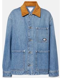 Bottega Veneta - Jacket With Suede Collar And Logo Patch - Lyst