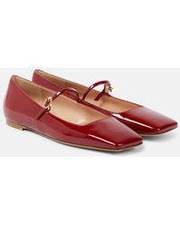 Gianvito Rossi - Christina Patent Leather Mary Jane Flats - Lyst