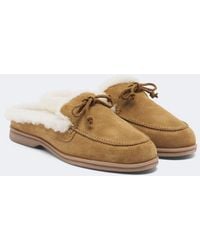 Yves Salomon - Shearling-Lined Suede Mules - Lyst