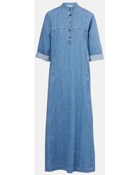 Dries Van Noten - Abito Lungo Di Jeans - Lyst