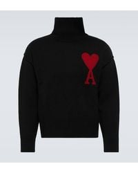 Ami Paris - Ami De Coeur Wool Turtleneck Sweater - Lyst