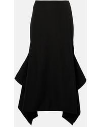 Erdem - Draped Virgin Wool Midi Skirt - Lyst