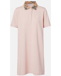 Burberry - Check Cotton Polo Dress - Lyst