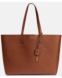 Saint Laurent - Shopping E/w Leather Tote Bag - Lyst