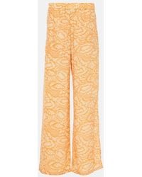 Stella McCartney - Mid-Rise Silk Pants - Lyst