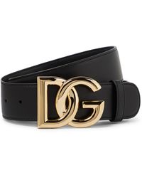 Dolce & Gabbana Cintura DG in pelle - Nero