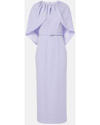 Roland Mouret - Caped Crepe Satin Cocktail Dress - Lyst