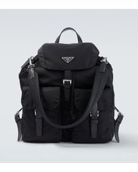 Prada - Re-Nylon Leather-Trimmed Backpack - Lyst