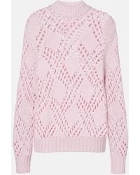 Jil Sander - Lace-Trimmed Virgin Wool Sweater - Lyst