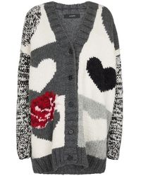 JOSEPH - Intarsia Wool-blend Cardigan - Lyst