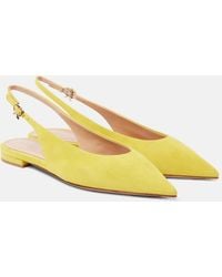 Gianvito Rossi - Suede Slingback Flats - Lyst