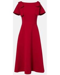 Carolina Herrera - Bow-Detail Crepe Midi Dress - Lyst