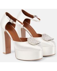 Malone Souliers - Terra Embellished Satin Platform Pumps - Lyst