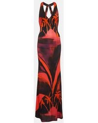 Louisa Ballou - High Sea Printed Jersey Maxi Dress - Lyst