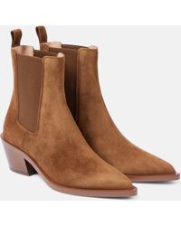 Gianvito Rossi - Western 45 Suede Booties - Lyst