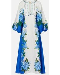 FARM Rio - Printed Puff-Sleeve Linen Maxi Dress - Lyst