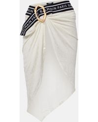 Balmain - Pareo Aus Einem Baumwollgemisch - Lyst