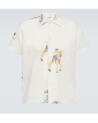 Bode - Embroidered Linen And Cotton Shirt - Lyst