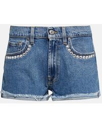 7 For All Mankind - Shorts di jeans con cristalli - Lyst