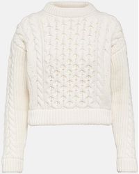 Patou - Cable-knit Cashmere-blend Sweater - Lyst