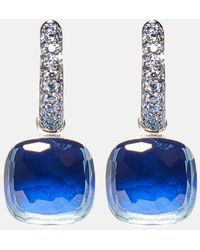 Pomellato - Nudo Classic 18kt Rose And White Gold Earrings With Topaz And Sapphires - Lyst