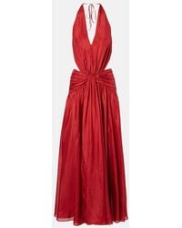 Zimmermann - Indra Cutout Draped Silk Maxi Dress - Lyst