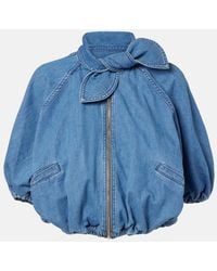 Patou - Tie-Neck Denim Jacket - Lyst