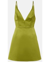 Emilia Wickstead - Vero Plunged Satin Mini Dress - Lyst