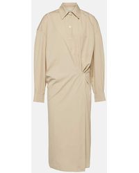 Lemaire - Asymmetric Cotton And Silk Shirt Dress - Lyst