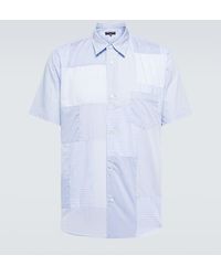 Comme des Garçons - Camisa de algodon a rayas con patchwork - Lyst
