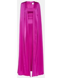 Alex Perry - Caped Satin Gown - Lyst