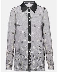 TOTEME - Embroidered Semi-Sheer Shirt - Lyst