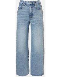 FRAME - Crochet Bow Cropped Wide-Leg Jeans - Lyst