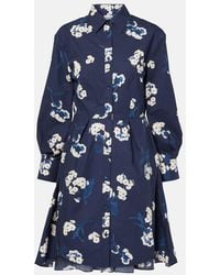 Erdem - Hemdblusenkleid Aus Baumwolle - Lyst