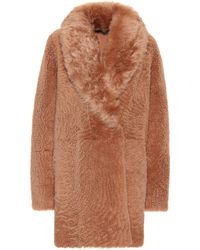 Yves Salomon Meteo Reversible Shearling Coat - Pink