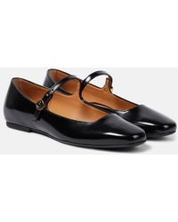 Tod's - Polished Leather Mary Jane Flats - Lyst