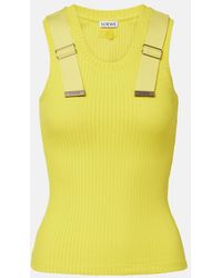 Loewe - Ribbed-Knit Cotton-Blend Tank Top - Lyst