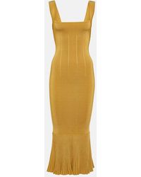 Galvan London - Atalanta Ribbed-Knit Midi Dress - Lyst