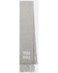 Miu Miu - Fringed Mohair And Wool-Blend Scarf - Lyst