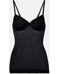 Victoria Beckham - Knitted Cotton-Blend Camisole - Lyst