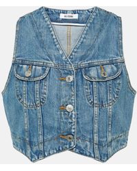 RE/DONE - Cropped Denim Vest - Lyst
