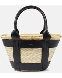 DeMellier London - Santorini Leather-trimmed Straw Tote Bag - Lyst