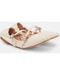 Roger Vivier - Crystal-Embellished Leather Ballet Flats - Lyst
