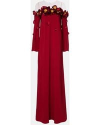 Oscar de la Renta - Vestido De Fiesta Con Apliques Florales - Lyst