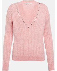 Alessandra Rich - Pull en laine melangee a ornements - Lyst