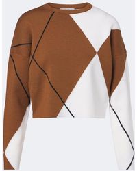 Max Mara - Argyle Virgin Wool Sweater - Lyst