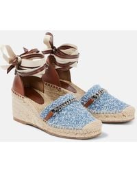 Stella McCartney - Gaia Denim Boucle Espadrilles - Lyst