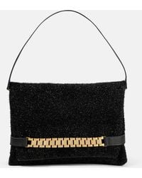 Victoria Beckham - Chain Medium Glitter Shoulder Bag - Lyst